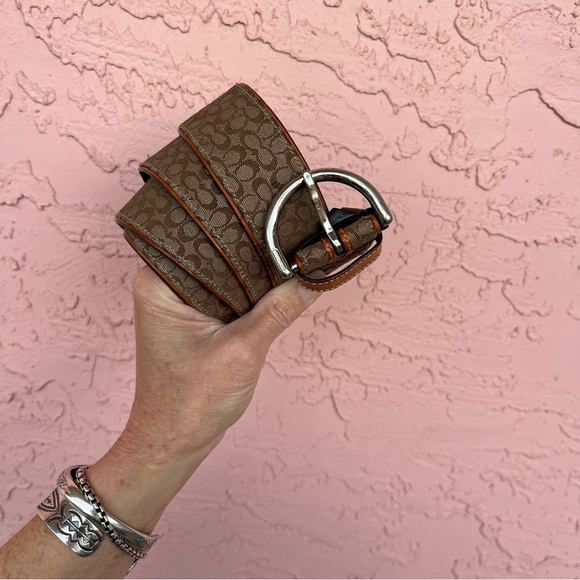Vintage Coach Monogrammed Belt Leather Size XL
